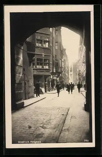 AK Innsbruck, Fleischhauerei und Selcherei in der Hofgasse