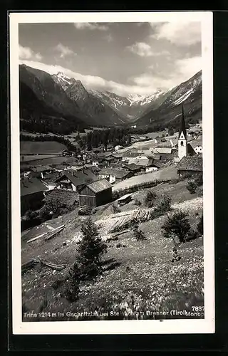 AK Steinach, Ortspartie mit Kirche und Trins