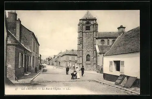 AK Le Crotoy, La Rue de l`Eglis