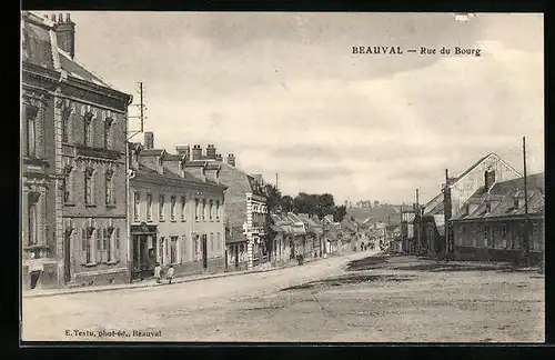 AK Beauval, Rue du Bourg, Strassenpartie