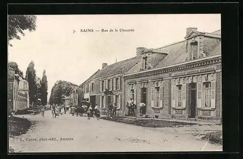 AK Sains, Rue de la Chaussée, Strassenpartie