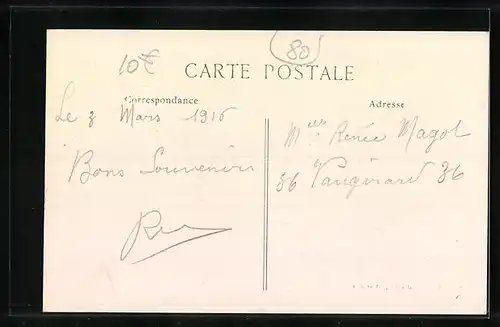 AK Sains, Rue de la Chaussée, Strassenpartie