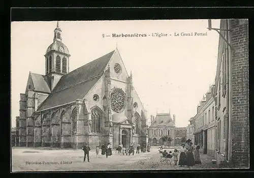 AK Harbonnières, L`Église, Le Grand Portail