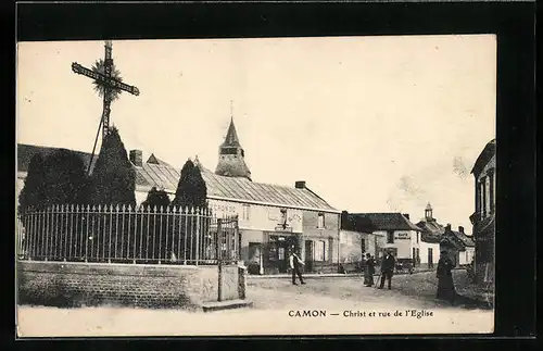 AK Camon, Christ et rue de l`Eglise