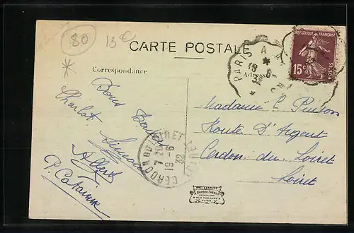 AK Ailly-sur-Noye, Rue Sadi-Carnot, Strassenpartie