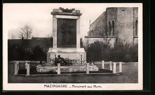 AK Mazingarbe, Monument aux Morts