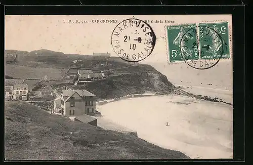 AK Cap Gris-Nez, La Plage et l`Hotel dfe la Sirène