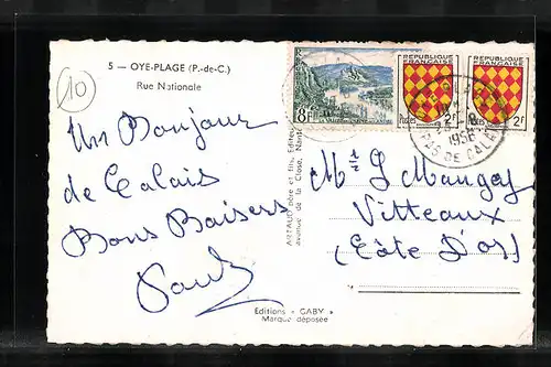 AK Oye-Plage, Rue Nationale