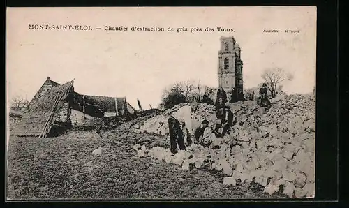 AK Mont-Saint-Eloi, Chantier d`extraction de grès près des Tours