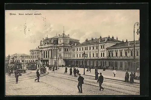 AK Brünn / Brno, Nové ústrední nádrazi, Bahnhof