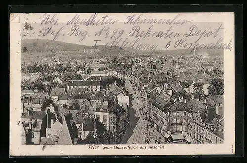 AK Trier, Ortsansicht vom Gangolfturm aus gesehen