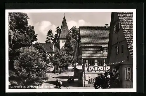 AK Bad Rietenau, Dorfstrasse, Blick zur Kirche