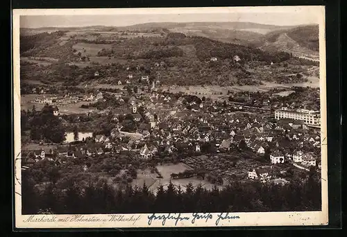 AK Murrhardt, Ortsansicht mit Hohenstein und Wolkenhof