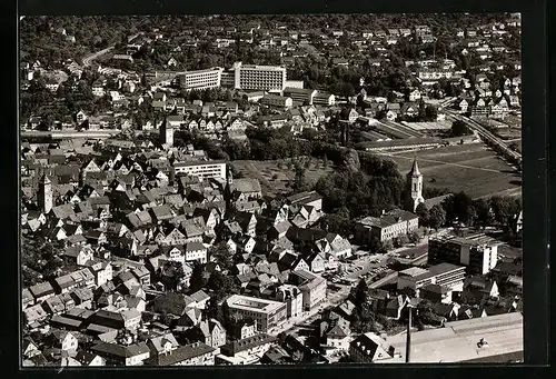 AK Waiblingen / Württ., Ortsansicht vom Flugzeug aus gesehen