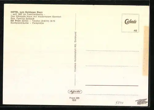 AK Prüm / Eifel, Hotel zum Goldenen Stern