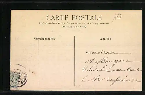 AK Gamaches, Rue de la Gare, Strassenpartie