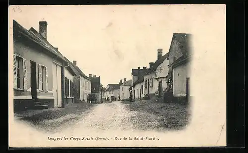 AK Longpré-les-Corps-Saints, Rue de la Saint-Martin, Strassenpartie