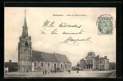 AK Hallencourt, Place de l`Hôtel-de-Ville