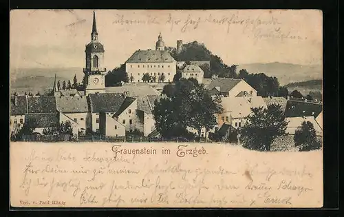 AK Frauenstein i. Erzgebirge, Blick auf die Kirche im Ort