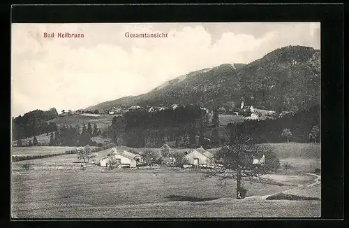 AK Bad Heilbrunn, Gesamtansicht mit Bergen