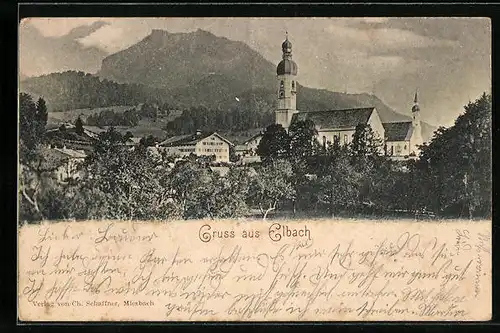 AK Elbach, Panorama mit Kirche