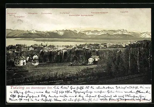 AK Tutzing, Ortsansicht am Starnberger See