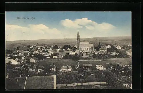 AK Geisenhausen, Teilansicht mit Kirche