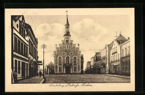 AK Sonderburg, Perlstrasse, Rathaus