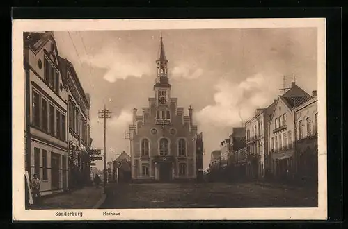 AK Sonderburg, Rathaus, Frontalansicht