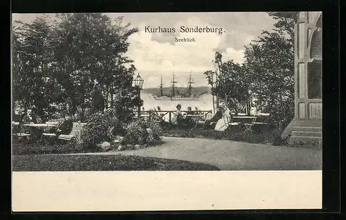 AK Sonderburg, Kurhaus mit Seeblick