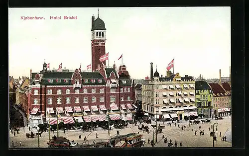 AK Kjobenhavn, Hotel Bristol, Strassenbahn