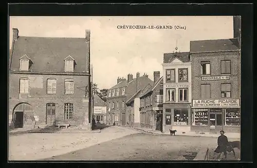 AK Crèvecoeur-le-Grand, Une rue