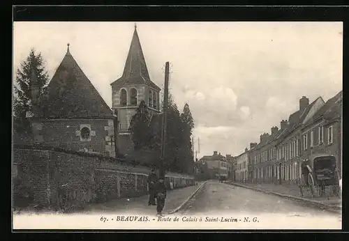 AK Beauvais, Route de Calais à Saint-Lucien
