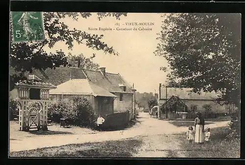 AK Vieux-Moulin, Route Eugénie, Carrefour de Calvaire