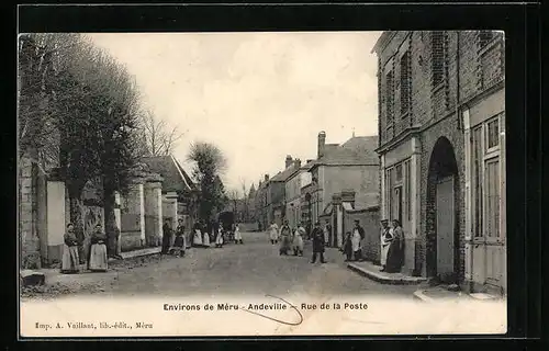 AK Andeville, Rue de la Poste