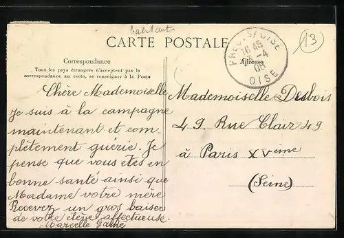 AK Blaincourt, La Rue de l`Eglise