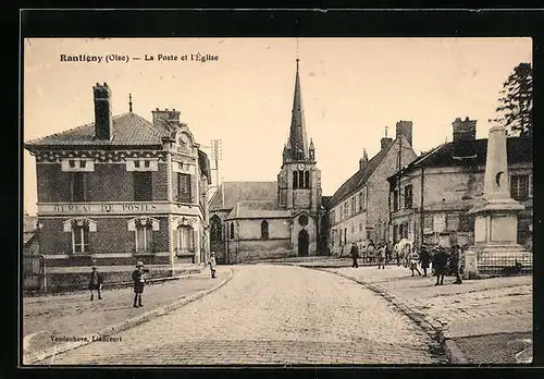 AK Rantigny, La Poste et l`Eglise