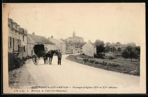 AK Pontpoint-Saint-Gervais, Paysage et Eglise