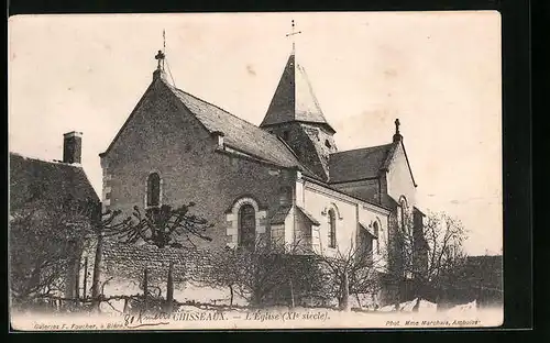 AK Chisseaux, vor der Kirche aus dem 11. Jahrhundert