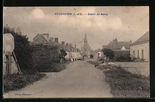 AK St-Genouph, Entree du Bourg, l`Eglise
