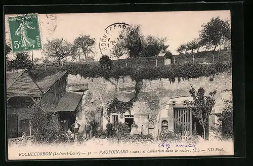 AK Rochecorbon, Vaufoinard, caves et habitation dans le rocher