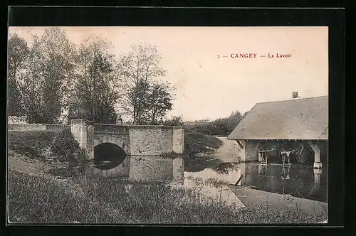 AK Cangey, Le Lavoir, Le Pont