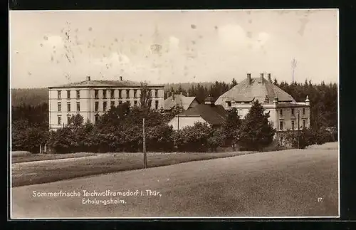 AK Teichwolframsdorf i. Thür., auf den Wiesen vor dem Erholungsheim