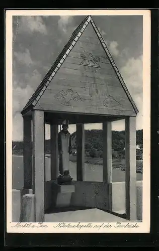 AK Marktl a. Inn, Nikolauskapelle auf der Innbrücke