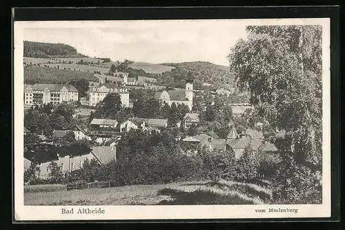 AK Bad Altheide, Ortsansicht mit der Kirche vom Marienberg aus