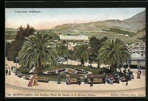 AK Monte Carlo, Les Jardins, Place du Casino et le Riviera Palace