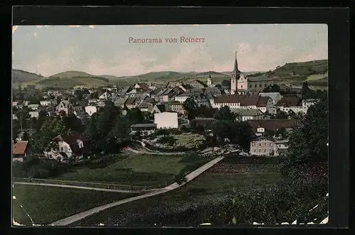 AK Bad Reinerz, Panoramaansicht der Stadt mit der Kirche