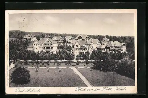AK Bad Altheide, Blick von der kath. Kirche auf dei Villen