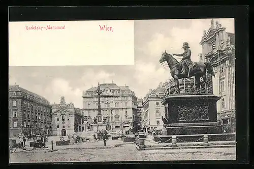 AK Wien, am Radetzky-Monument