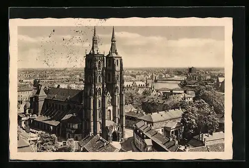 AK Breslau, Blick auf den imposanten Dom